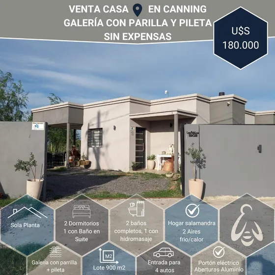 Venta De Excelente Casa 110 M² Sobre Lote 900m²  En Canning, Lindero A Terralagos
