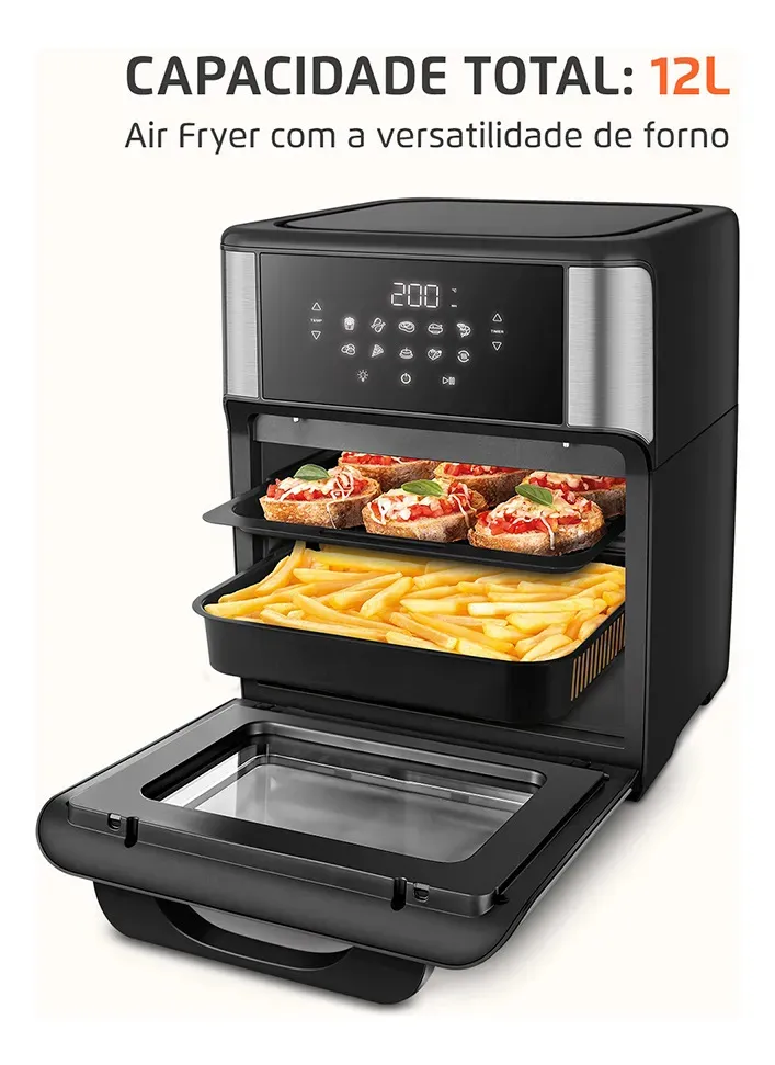 Fritadeira Air Fryer Forno Oven 12l Mondial AFON-12L-BIN — imagem 2