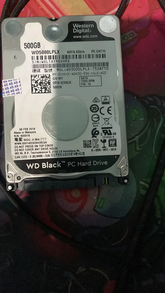 HD SATA Western Digital WD Black WD5000LPLX 500GB preto