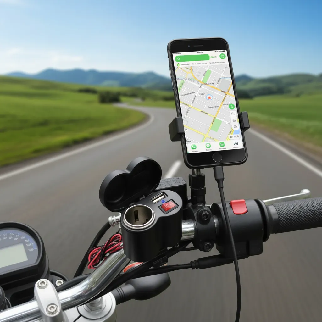 Tomada 12v Usb P/ Moto Carregador Celular Turbo Prova D'água — foto 7