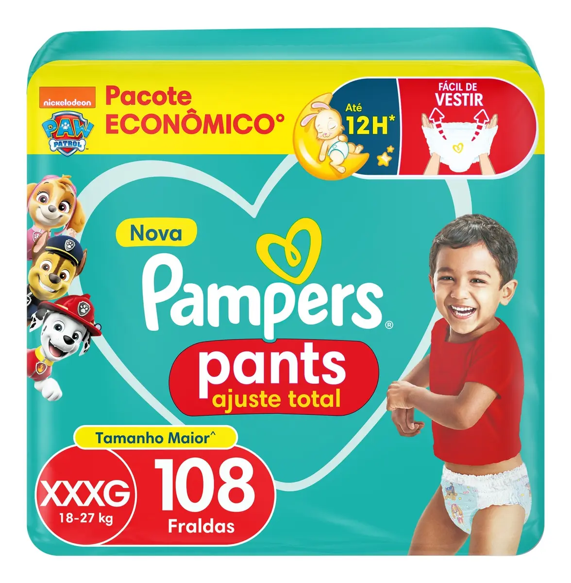 Fralda Pampers Pants Ajuste Total Tamanho XXXG 108 Unidades