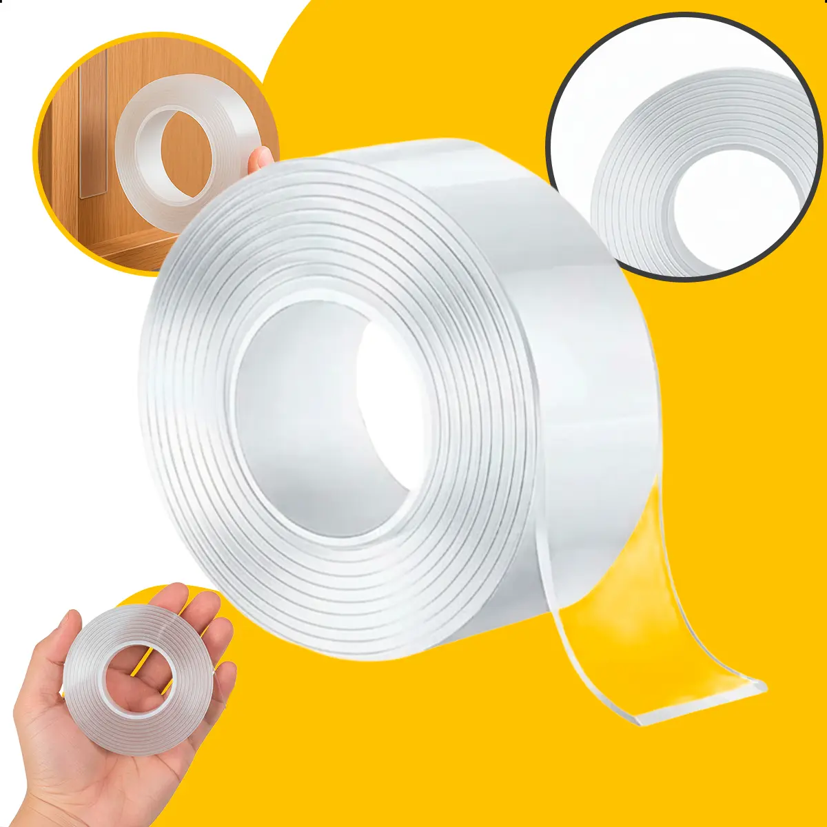 Fita Dupla Face Gurumania 10m Adesiva Nano Forte Transparente