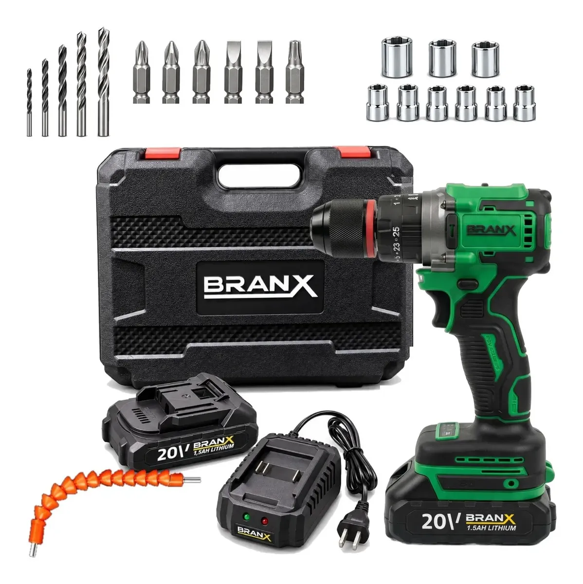 Taladro Atornillador Inalámbrico Branx Bateria 20v Litio Brushless