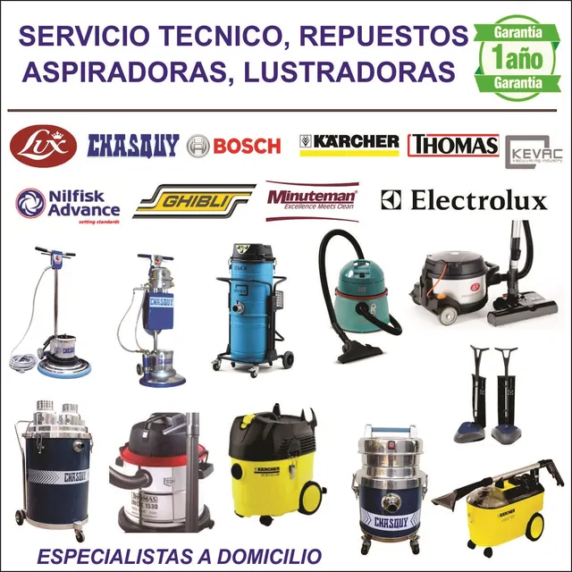 Servicio Tecnico Aspiradoras, Lustradoras / Todas Las Marcas
