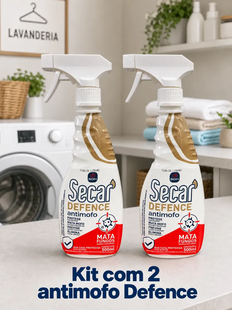 Kit 2 Anti Mofo Secar Defence Spray 500ml Limpa Mofo