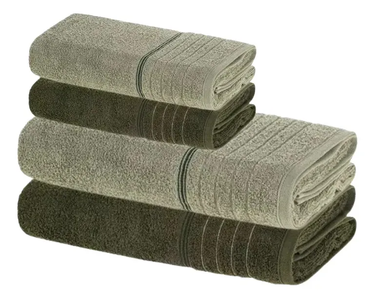 Toalhas brancas com detalhes em azul