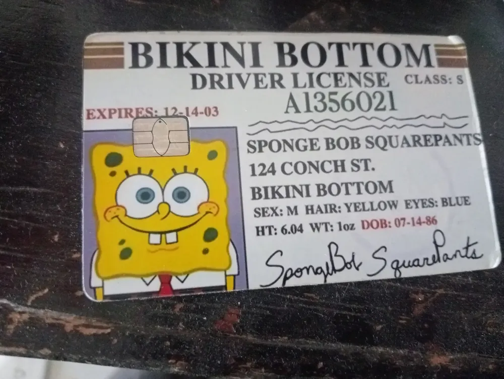 Pegatina De Licencia 'Bob' | Diseño Para Cubrir Tarjetas De Crédito O Identificación | Chip Pequeño