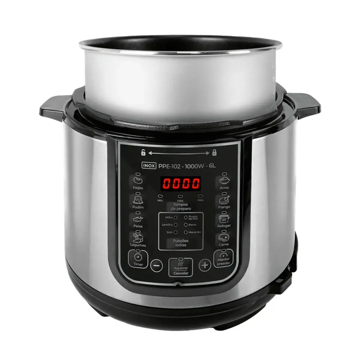 Panela De Pressão Elétrica 6l 1000w Inox Ppe102 - Kian