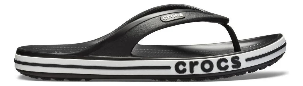 Chinelo Crocs Bayaband Flip Black/white