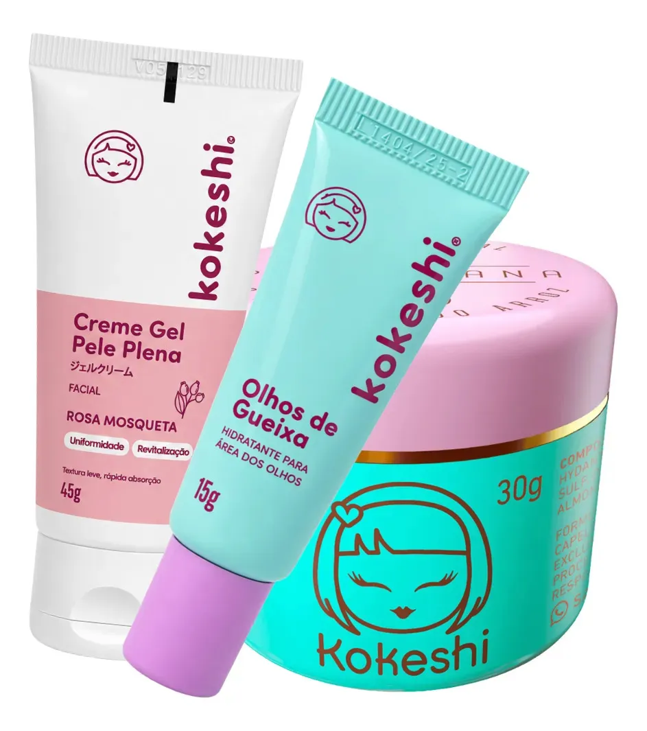 Kit Kokeshi Pele De Porcelana + Olhos De Gueixa + Pele Plena