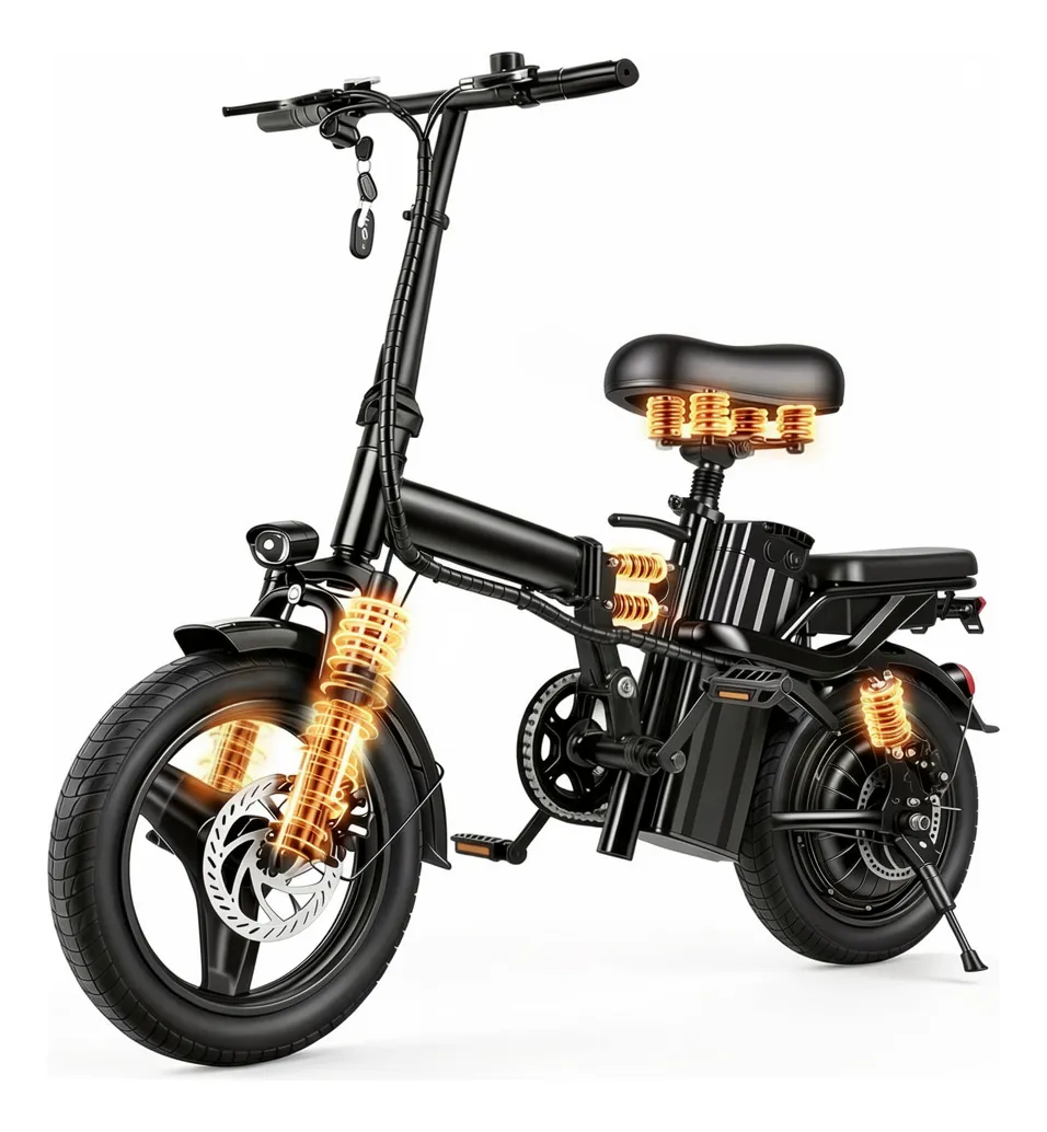 Bicicleta Elétrica Dobrável Oimotoo A9, 600w-40km/h-40km, Preto 14