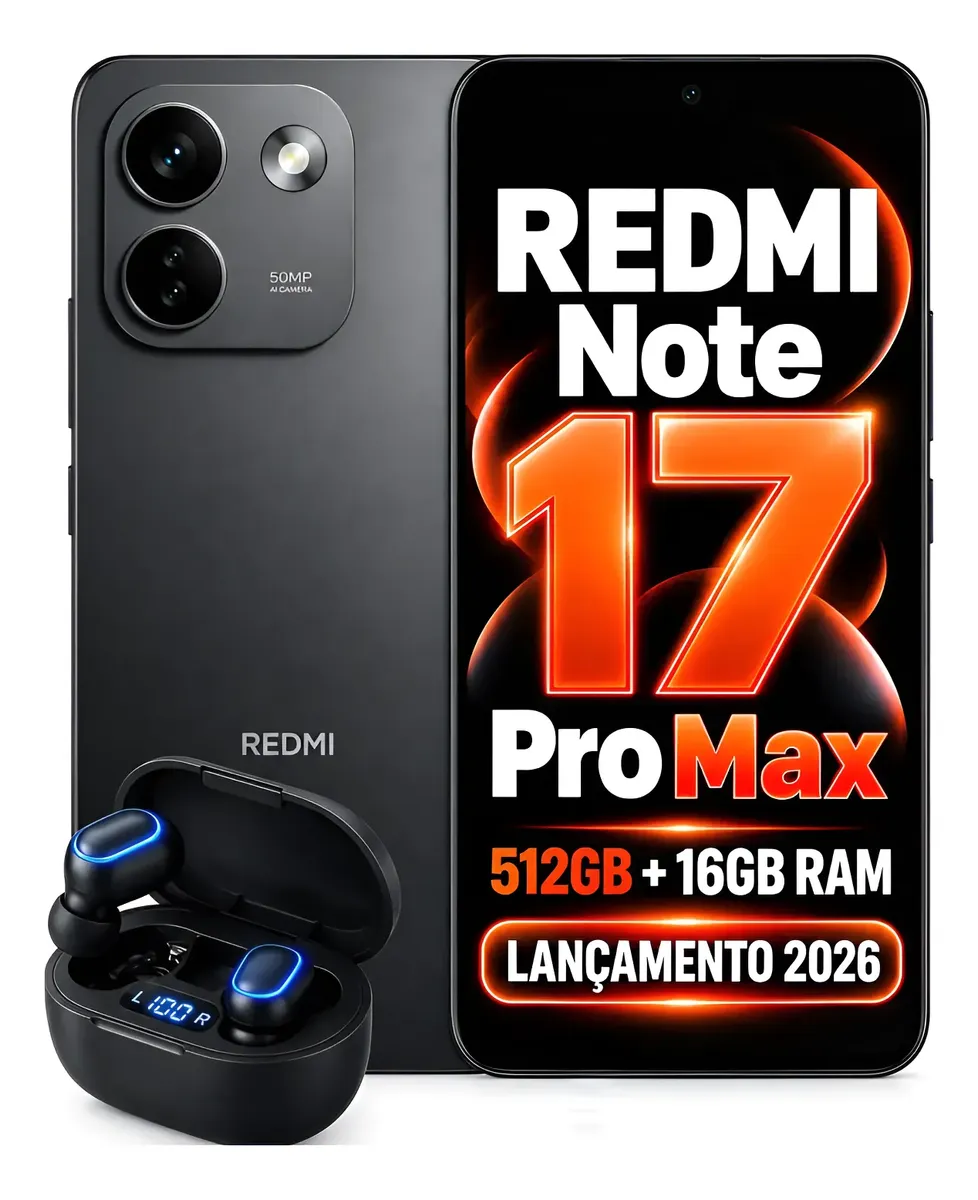 Redmi Note 17 Pro Max 512gb 8gb+8gb Bateria 10000 Mah Global Preto