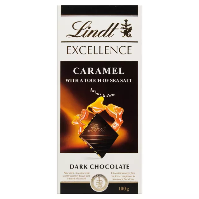 Chocolate Amargo com Pedaços de Caramelo e Flor de Sal Excellence Lindt sem  glúten caixa 100 g | MercadoLivre