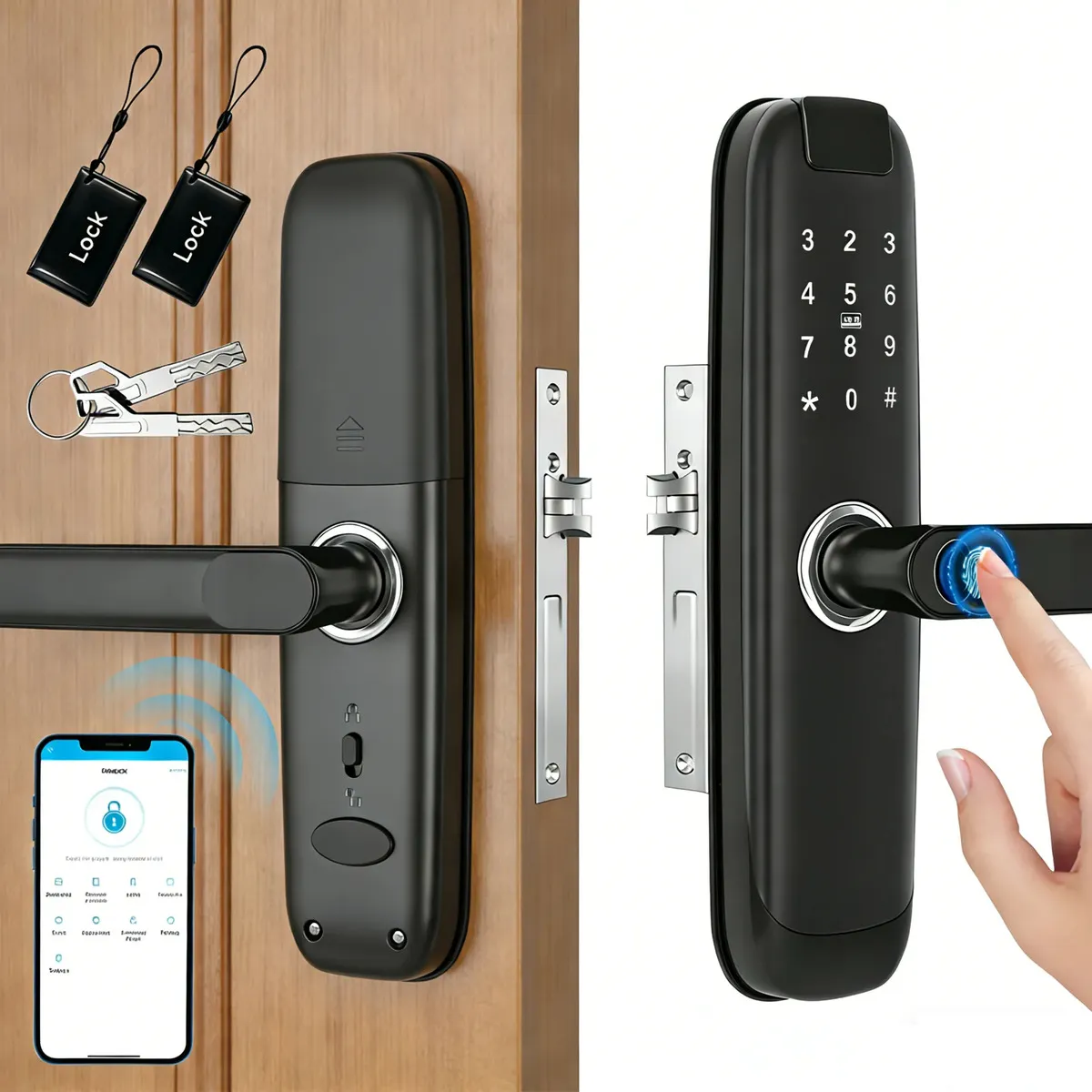 Fechadura Digital Tuya Fechadura Eletrônica Digital com Biometria, Senha e App Tuya Preto - Avaliação e Oferta Oficial