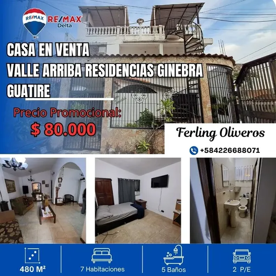 Casa En Venta En Valle Arriba Residencia Ginebra Guatire