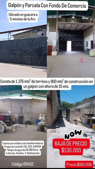 Tree002 Invierte En Un Galpon  En Guacara Con Terreno De 1.375m2