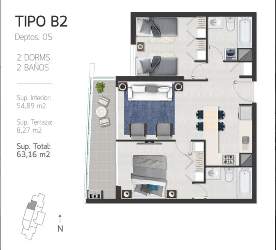 Se Vende Departamento Con Vista  A Pasos Avda E.eluchans
