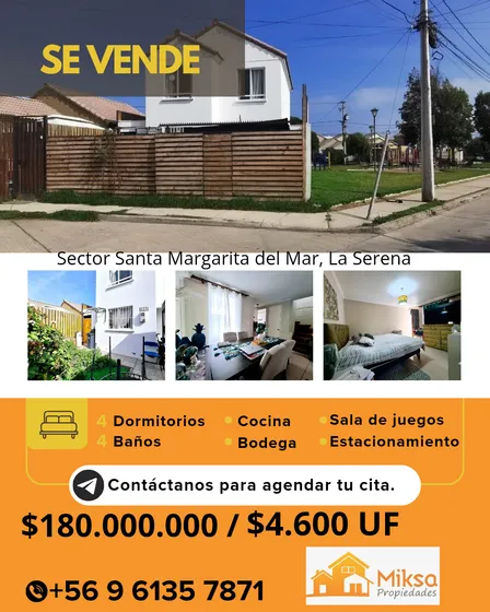 Se Vende Casa En Puertas Del Mar, La Serena