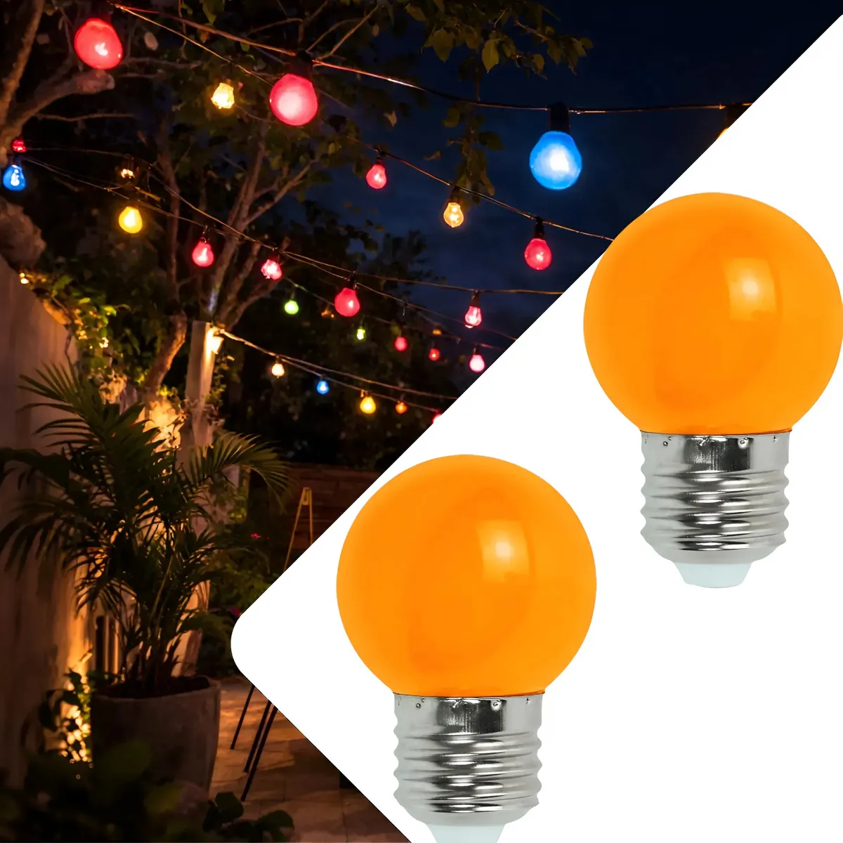 Lâmpada Led Bolinha E27 1w Laranja