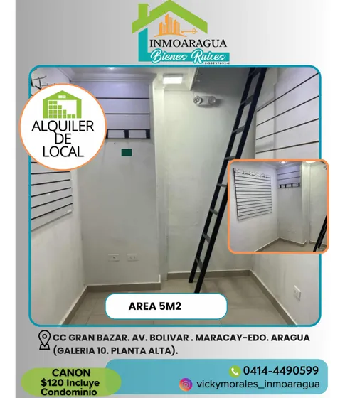 Alquiler Local Cc Gran Bazar/av.bolivar/maracay/vm239