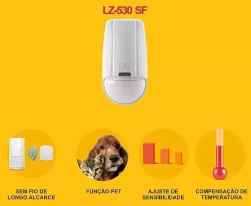 Imagem 3 de 3 de Sensor Infravermelho Jfl Sem Fio Pet 20kg Lz-530 Sf