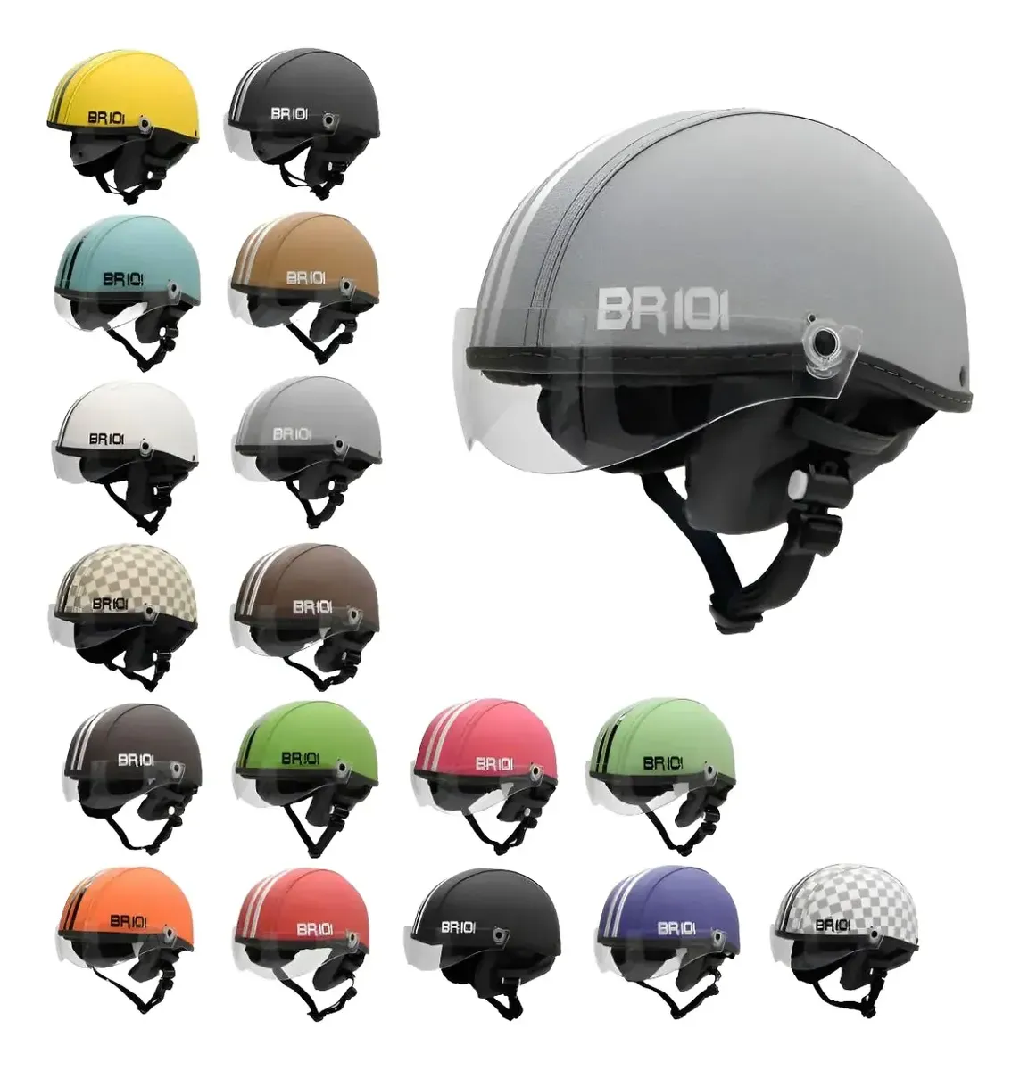 Capacete Coquinho Scooter Bike Elétrica - Viseira Cristal Cinza P