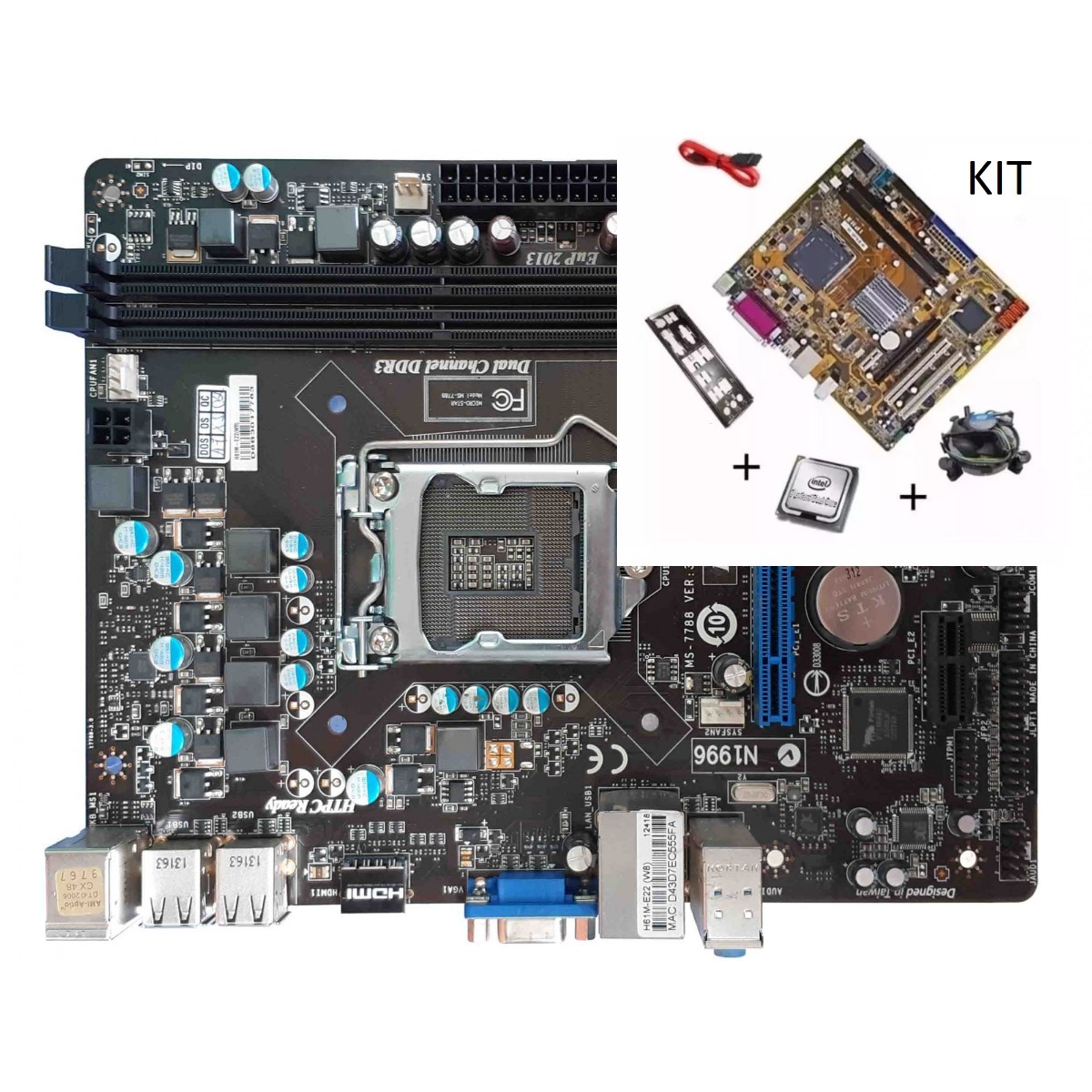 Kit Intel Lga 1156 + Intel I3 + Mem 4 Gb Ddr3 + Cooler ...