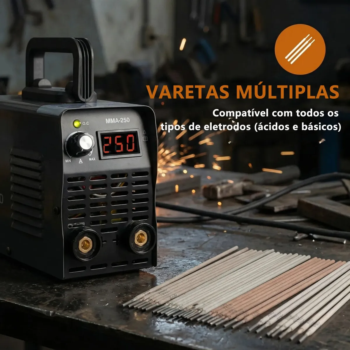 Máquina de Solda Inversora Adeske MMA-250 250A com Display Digital — foto 8