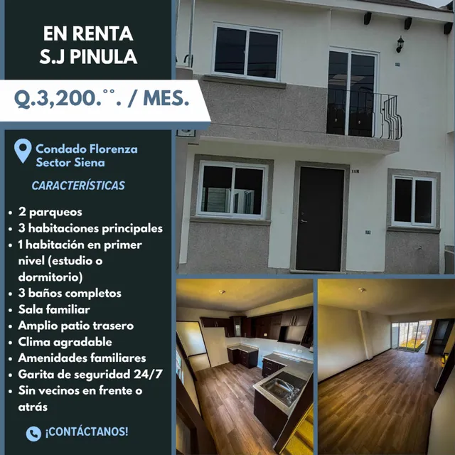 Casa En Renta En Condado Florenza Siena San Jose Pinula