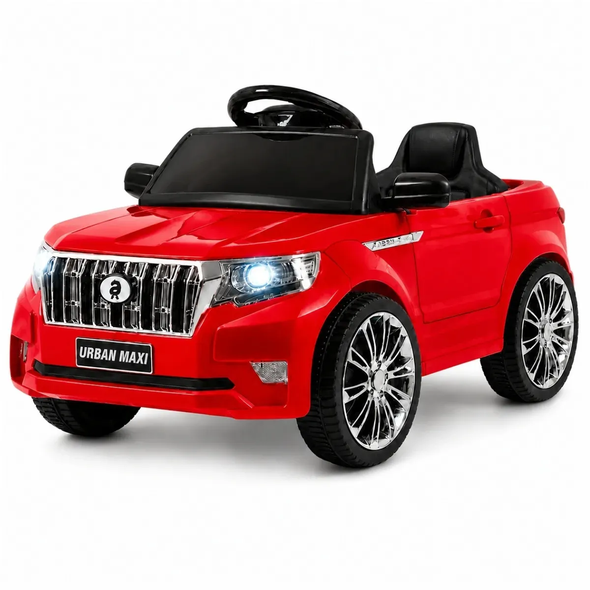 Carro Elétrico Infantil Controle Remoto Bateria 6v Marcha Frente/Ré Bluetooth Som Luz Urban Maxi Toys - VERMELHO