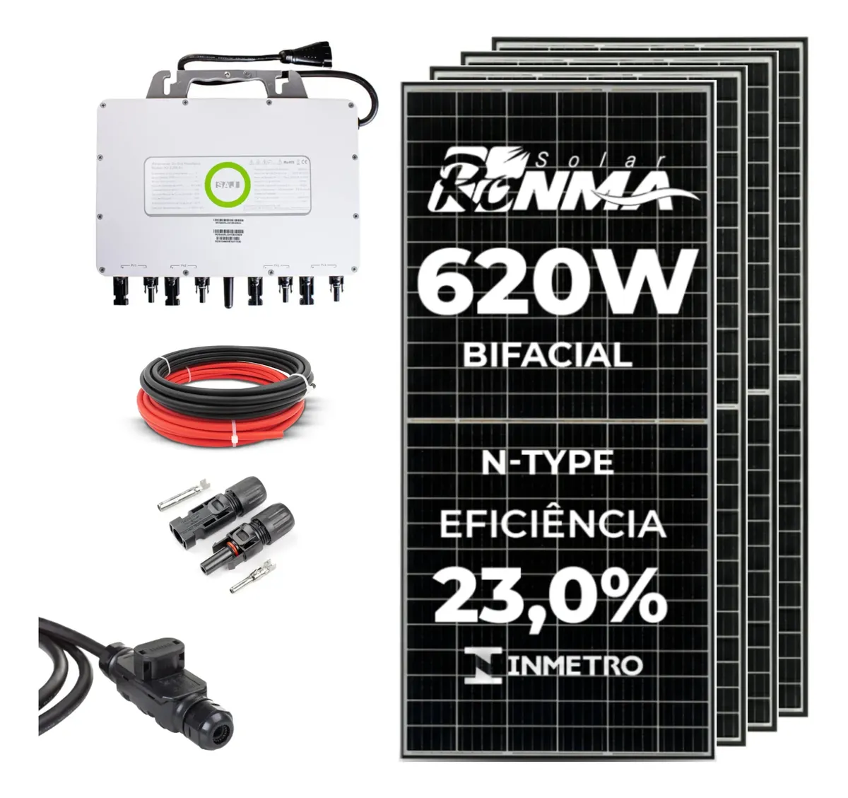 Kit Gerador Solar 2,25 kWp SAJ com 4 Placas 620 W