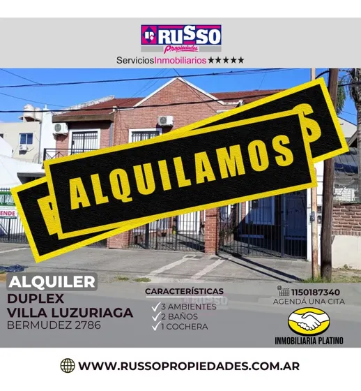 Alquiler Duplex 3 Ambientes Villa Luzuriaga