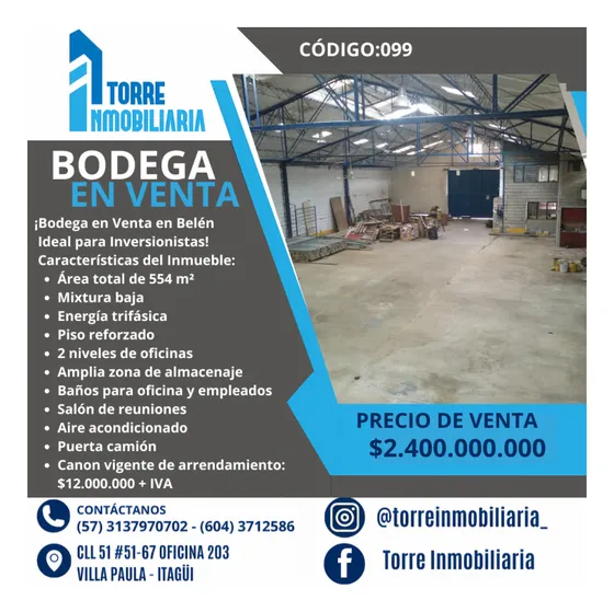 Bodega En Venta En Belén