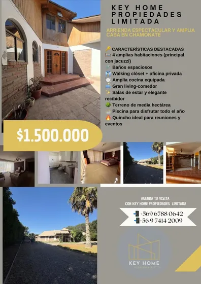 Se Arrienda Linda Y Amplia Casa  Con Cabaña
