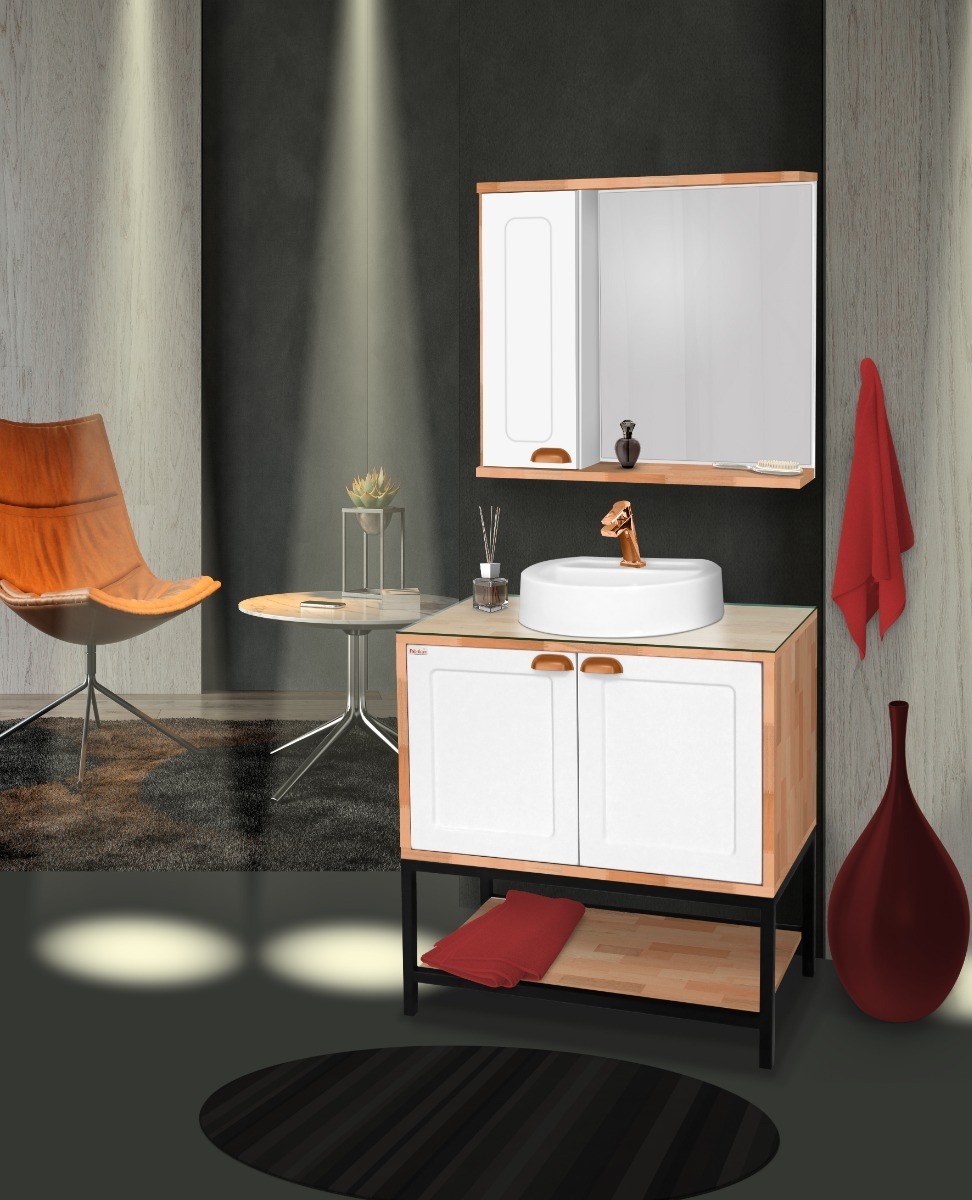 Mueble De Baño Creta 78 Cm Blanco O Negro | Mercado Libre