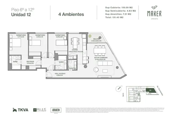 Departamento De 4 Ambientes En Venta En Villa Crespo