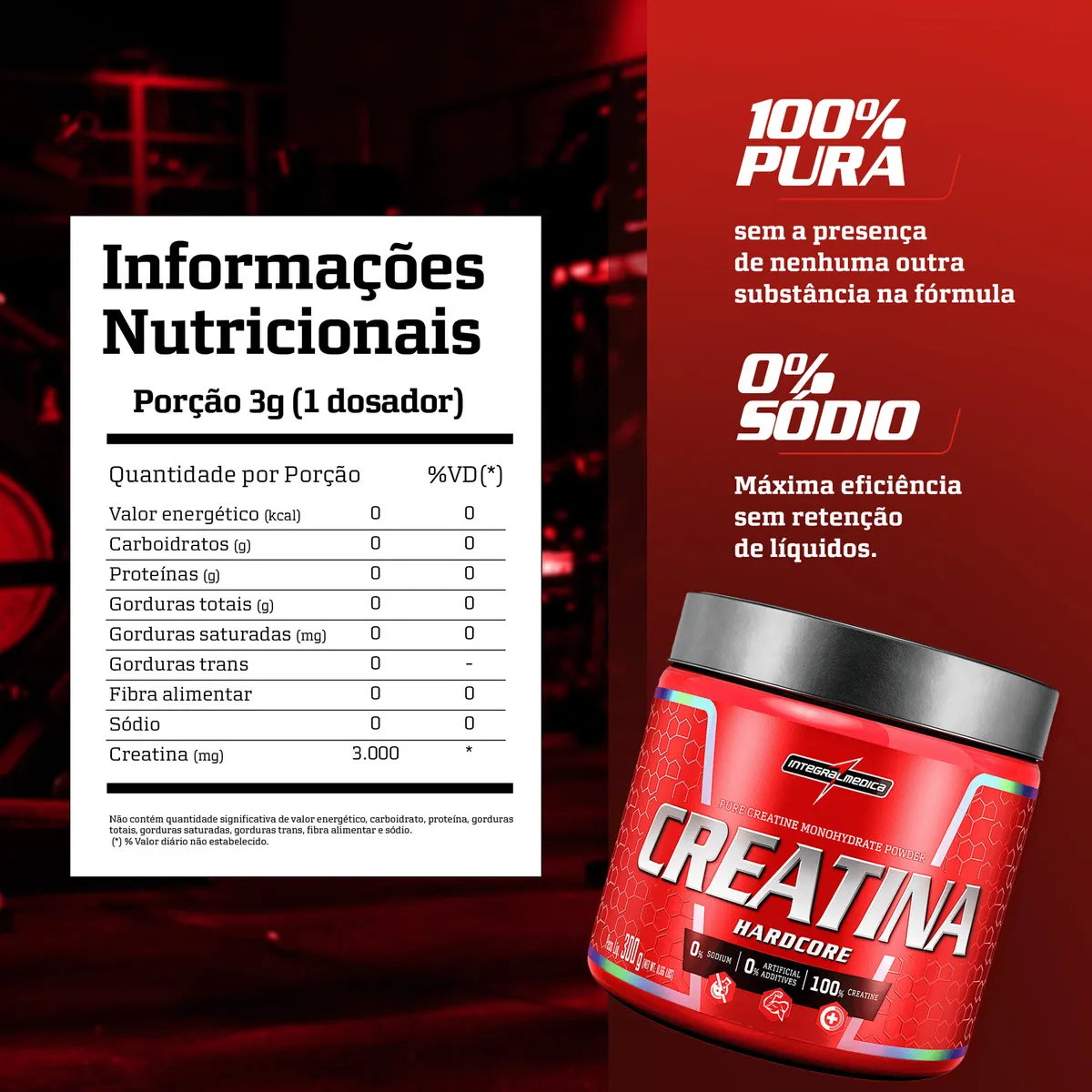 Creatina 100% Pura 300g Integralmedica - Força e Performance - Vista 4