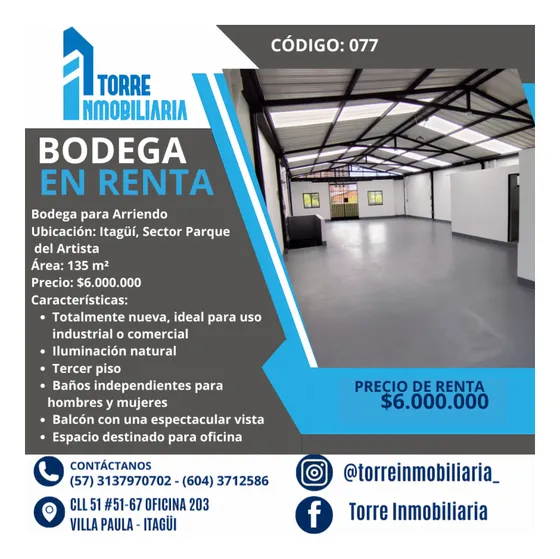 Bodega Nueva En Arriendo Para Uso Industrial O Comercial