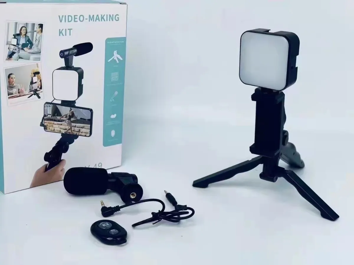 Kit de Grabación - Video Blog - Celular - Luz LED - Tripode - Micrófono -  S/.99 - NikoStore Perú