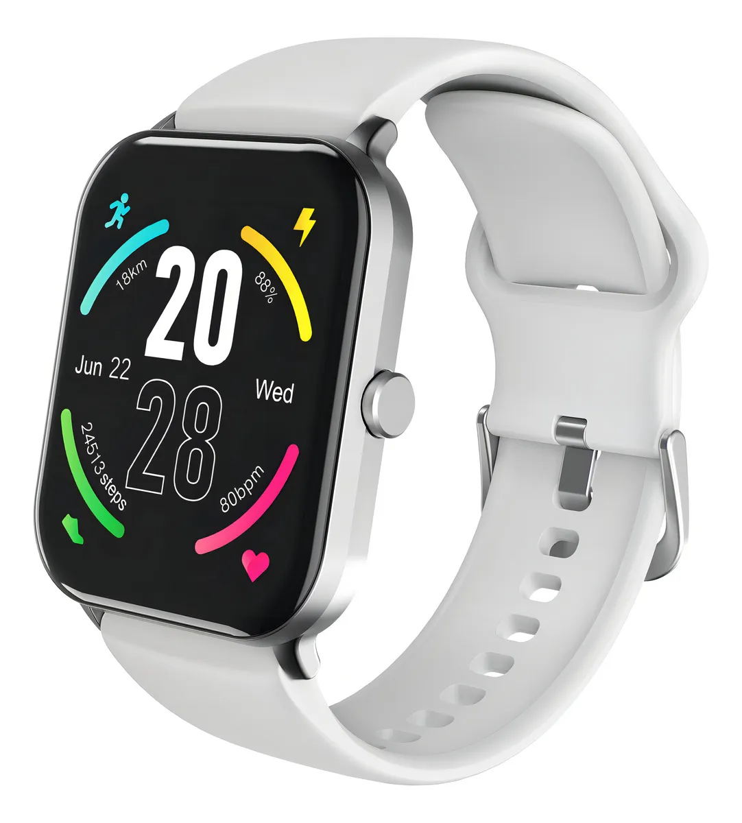 Relógio Smartwatch QCY Watch GTC S1 Tela 1.85 HD Bluetooth Esportivo Saúde IPX8