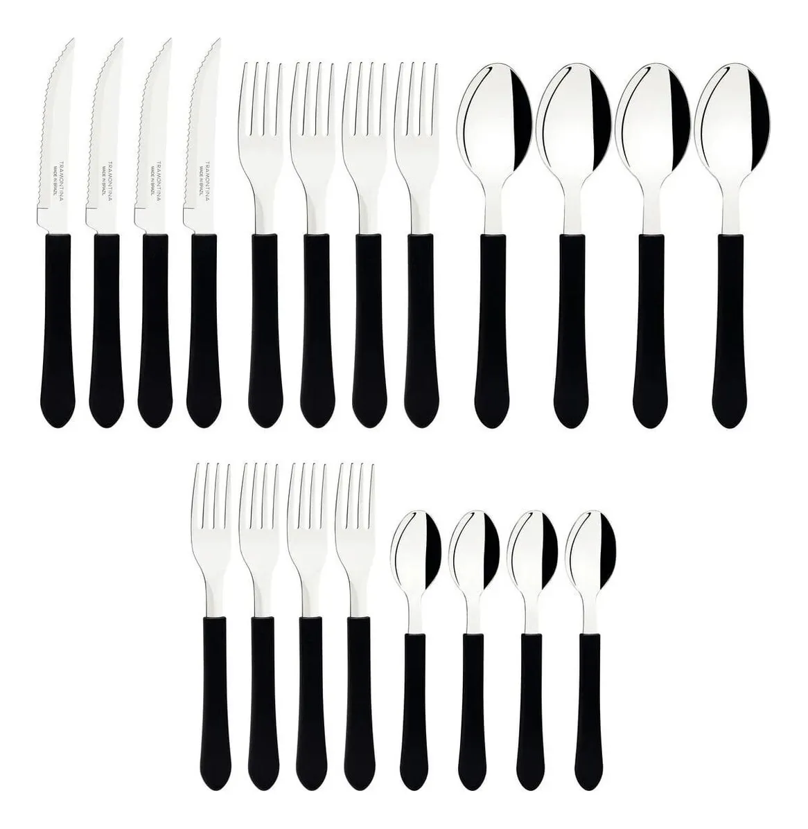 Faqueiro 20 Peças Leme Preto Tramontina