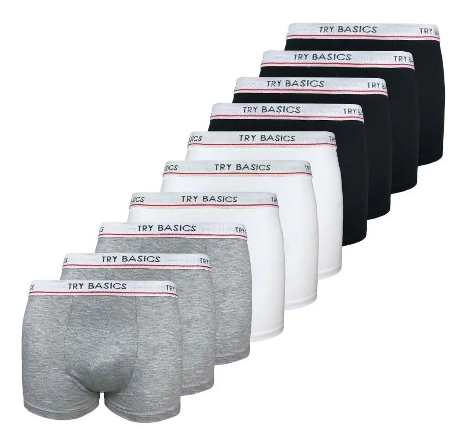 Kit 10 Cuecas Boxer Infantis em Algodão Cotton