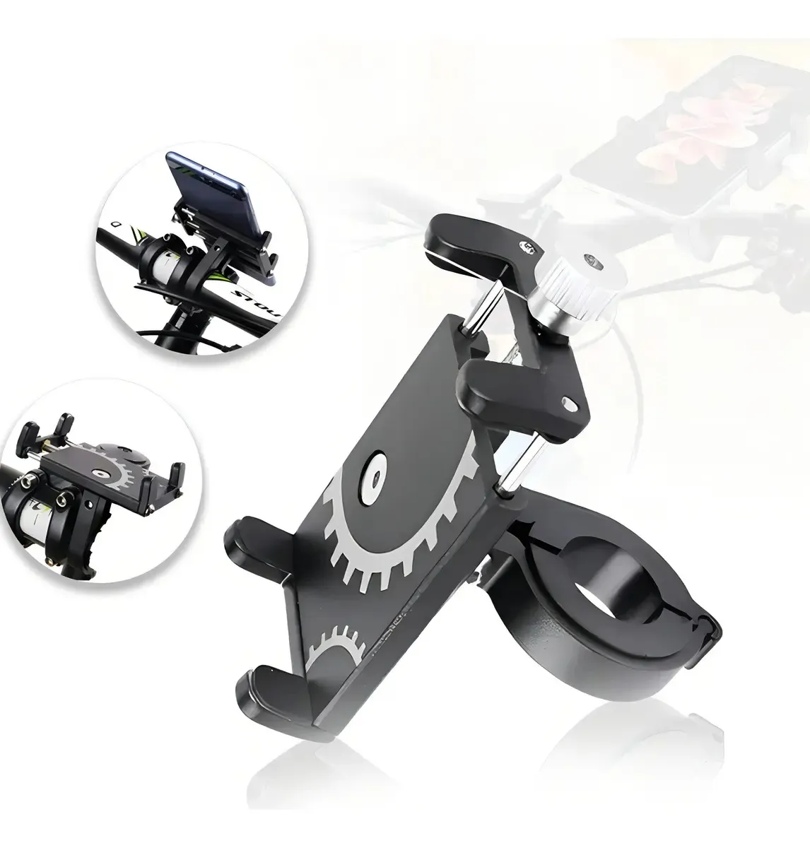 Suporte Celular Bike Moto Regulagem Universal Forte Alumínio Guidão Ajustável Reforçado Resistente À Prova D'água Fixo B Basto