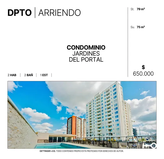 Departamento En Arriendo - Condominio Jardines Del Portal