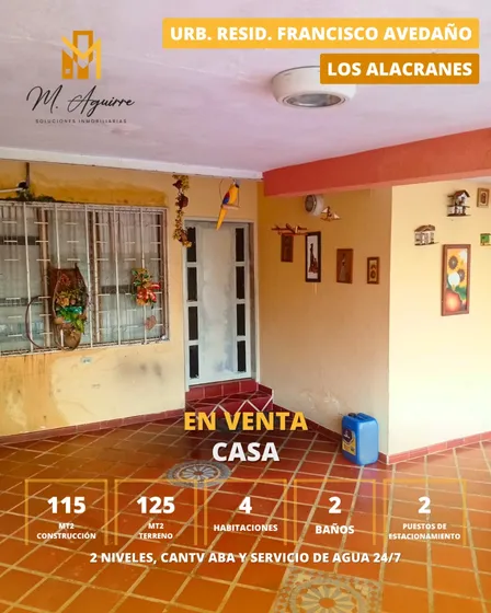 Casa En Venta En Urb. Resid. Francisco Avedaño, Los Alacranes, San Félix