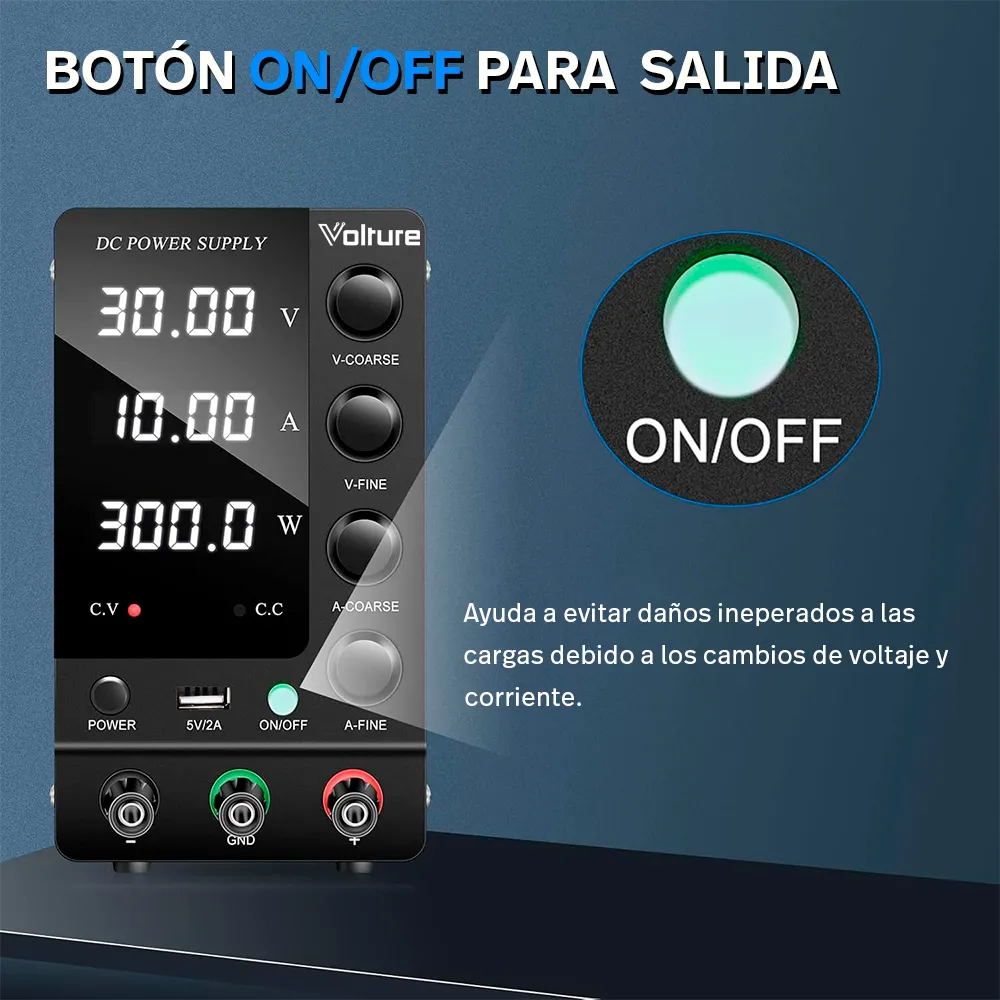 Fuente De Alimentación Pro 30v 10a Volture + Accesorios