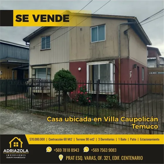 Casa Rebajada Villa Caupolican Temuco