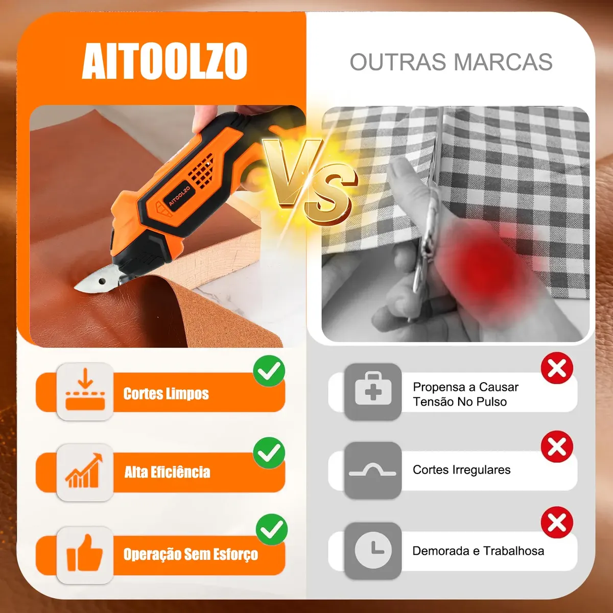 Tesoura Elétrica Sem Fio Aitoolzo para Tecidos Papelão — foto 3