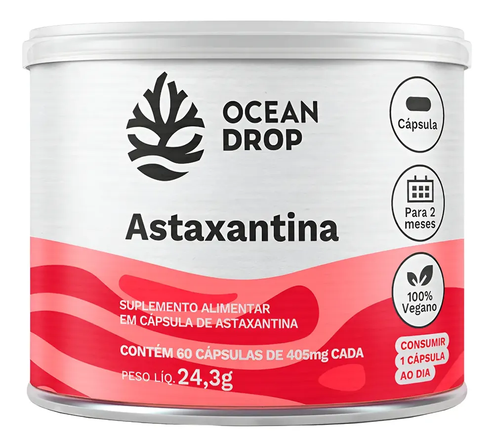 Astaxantina 100% Vegana Antioxidante Natural Ocean Drop