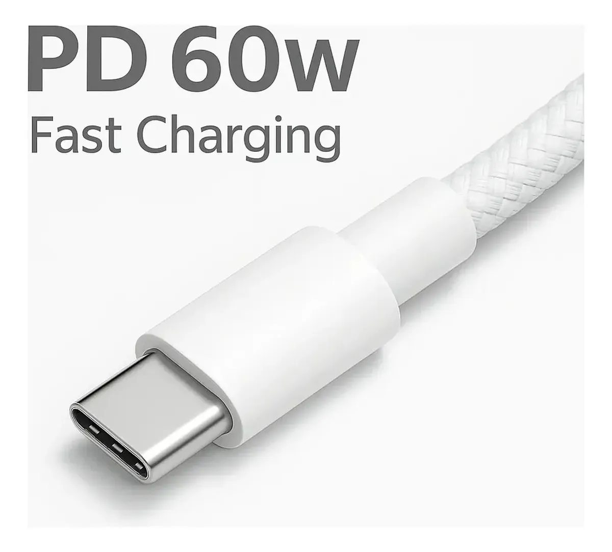 Cabo Carregador USB Para USB-C 2 Metros 60w Ultra Rapido Reforçado Nylon Trançado Compatível Com iPhone 15 16 17 Samsung Motorola Xiaomi LG Asus Tablet Smart Watch Notebook Eletric Teck - foto 4